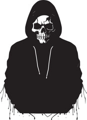 Hoodie Bones: Vector Logo Design Featuring Skeleton in Hoodie Skeletal Streetwear: Icon of Hoodie-clad Skeleton