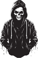 Skull Swagger: Hoodie-Clad Skeleton Graphic SkeleChic: Stylish Skeleton Hoodie Logo