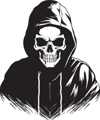 SkeleStyle: Hoodie-Wearing Skeleton Icon BoneThreads: Stylish Skeleton Hoodie Vector Logo