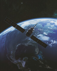 an artificial satellite passes by the earth