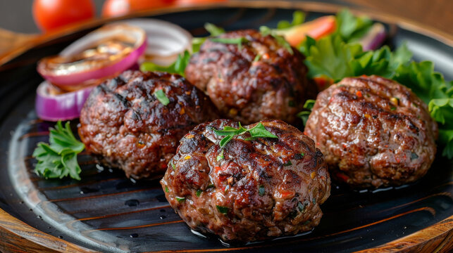 Traditional bulgarian meatballs on plate