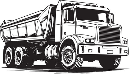 Sketchy Hauler: Vector Dump Truck Sketch Sketchy Load: Dump Truck Sketch Emblem