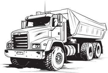 Dump Truck Canvas: Sketch Icon Design Sketchy Transporter: Dump Truck Vector Logo