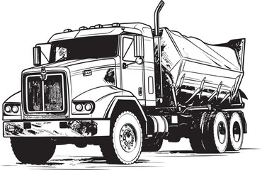 DumpSketcher: Vector Sketch of Dump Truck Icon TruckCanvas: Sketch Logo Design of Dump Truck