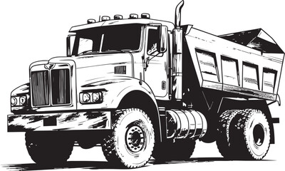 Sketchy Cargo Carrier: Dump Truck Sketch Icon Dump Truck Blueprint: Sketch Design