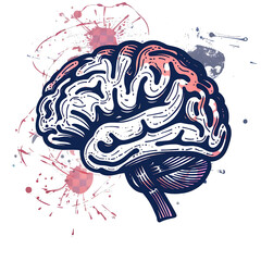 background with brain isolated on transparent background