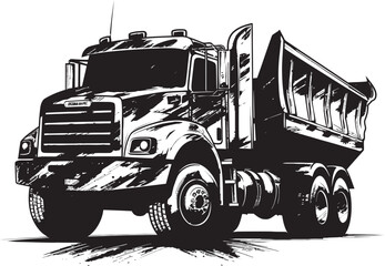 TruckSketcher: Vector Dump Truck Sketch SketchHaul: Sketch Graphic of Dump Truck Icon