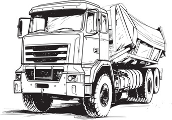 TruckCanvas: Dump Truck Sketch Icon Design SketchLoad: Vector Logo Design Featuring Sketch of Dump Truck