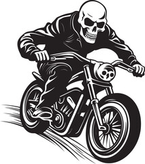 Hell's Highway: Skull Motorbike Rider Iconic Symbol Inferno Cruiser: Vector Logo of the Fierce Skull Rider