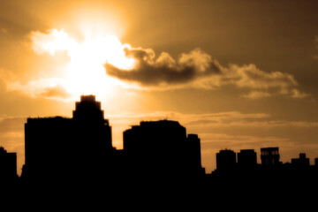 sunset in the city