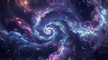 Spiral galaxy in cosmic nebula - obrazy, fototapety, plakaty