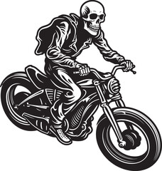 Bone Biker Blaze: Vector Logo Design with Skull Rider Ghost Rider Fury: Motorbike Rider Icon Graphics