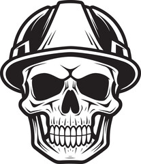 Scaffold Skull Sentinel: Construction Worker Vector Logo Skull Construction Guardian: Worker Safety Emblem