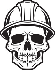 Skull Scaffold: Vector Logo Design for Construction Sites Hard Hat Protector: Iconic Skull in Construction Helmet Graphics