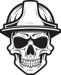Scaffold Skull Sentry: Worker Emblem Design Skull Safety Sentinel: Construction Helmet Vector Logo