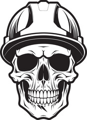 Scaffold Skull Sentinel: Construction Worker Vector Logo Skull Construction Guardian: Worker Safety Emblem