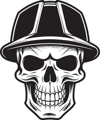 Skull Construction Guardian: Worker Safety Emblem Hardhat Reaper Icon: Construction Skull Logo