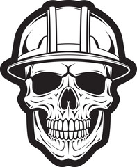 Hardhat Safety Skull: Iconic Worker Emblem Design SkullGuard: Construction Helmet Vector Logo Design