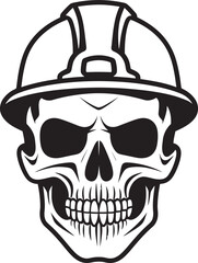 SkullBuilder: Construction Worker Helmet Icon Hardhat Honor: Skull in Helmet Logo Graphics