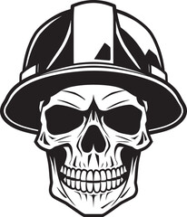 Scaffold Sentinel: Skull Worker Helmet Icon Bone Brigade: Construction Helmet Vector Emblem