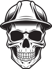 Safety Sentry: Construction Helmet Vector Emblem Skullcraft: Construction Worker Helmet Icon