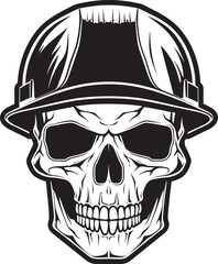 Skull Foreman: Vector Logo Design for Construction Workers Hard Hat Sentinel: Iconic Helmet-Wearing Skull Graphics