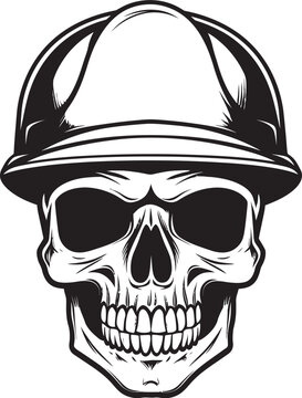 Hardhat Hero: Skull Worker Icon Graphics Scaffold Sentinel: Skull in Hardhat Emblem