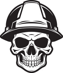Construction Vigilante: Vector Logo Design for Site Safety Skull Builder: Iconic Helmet-Wearing Skull Graphics
