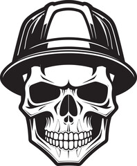 Hard Hat Sentinel: Vector Logo Design for Construction Professionals Construction Vigilante: Iconic Helmet-Wearing Skull Graphics