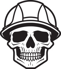 Skull Foreman: Iconic Helmet-Wearing Skull Graphics Hard Hat Guardian: Vector Logo Design for Site Safety