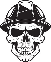 Skull Architect: Vector Logo Design for Site Safety Hard Hat Sentry: Iconic Skull in Construction Helmet Graphics
