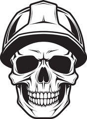 Skull Engineer: Vector Logo Design for Construction Professionals Hard Hat Protector: Iconic Helmet-Wearing Skull Graphics