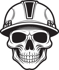 Construction Warden: Vector Logo Design for Site Safety Skull Scaffold: Iconic Skull in Construction Helmet Graphics