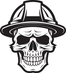 Hard Hat Skull: Vector Logo Design for Construction Workers Construction Reaper: Iconic Helmet-Wearing Skull Graphics