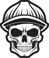 Skull Safety: Vector Logo Design for Site Safety Scaffold Skull: Iconic Skull in Construction Helmet Graphics