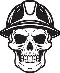 Scaffold Skull: Iconic Skull in Construction Helmet Graphics Hard Hat Guardian: Vector Logo Design for Construction Sites