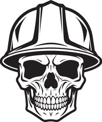 Skull Builder: Iconic Construction Helmet Graphics Construction Sentinel: Vector Logo Design for Site Safety