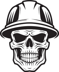 Construction Guardian: Iconic Helmet-Wearing Skull Graphics Skull Constructor: Vector Logo Design for Construction Workers