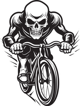 Skull Pedaler: Vector Logo Design for Cycling Enthusiasts Reaper Ride: Skull on Bicycle Icon Emblem