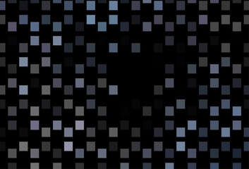 Dark Black vector backdrop with lines, rectangles.