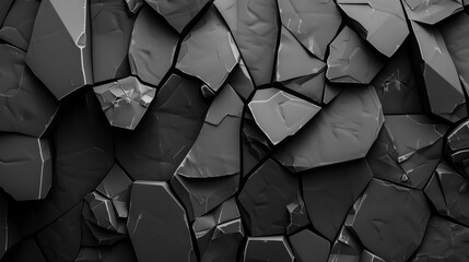 Abstract black cracked surface texture - obrazy, fototapety, plakaty