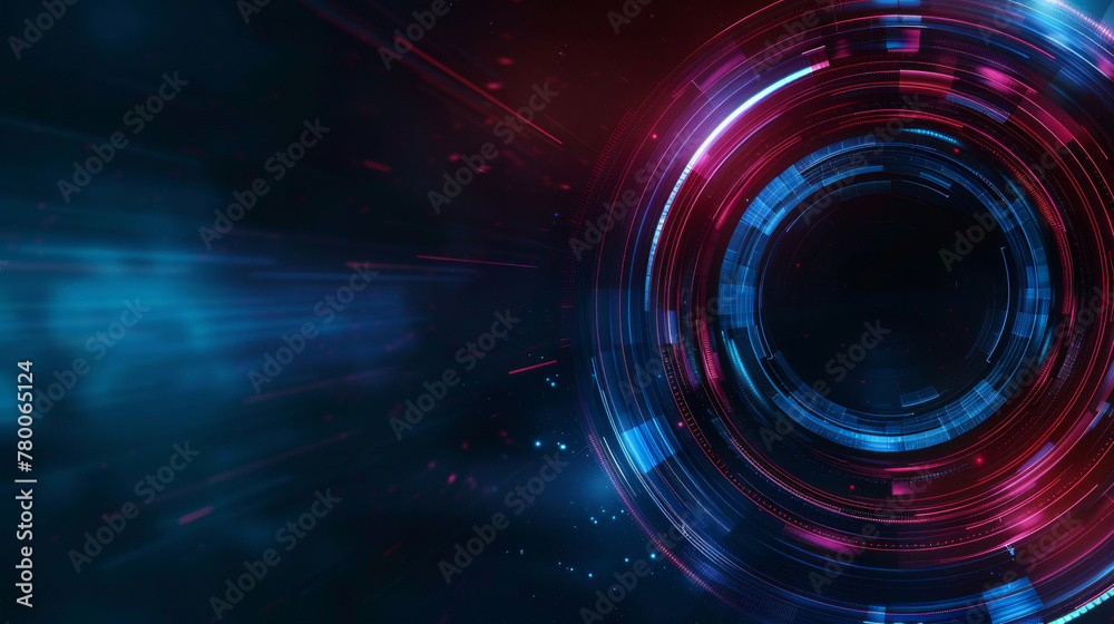 Poster abstract digital wallpaper featuring a glowing space portal with dynamic light effects