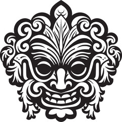 Island Impressions: Bali Mask Vector Logo Ancient Aesthetics: Traditional Balinese Mask Icon