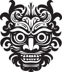 Bali Beauty: Bali Mask Vector Logo Island Legacy: Traditional Balinese Mask Icon