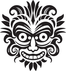 Ethereal Essence: Bali Mask Emblem Graphics Island Intrigue: Traditional Mask Vector Logo