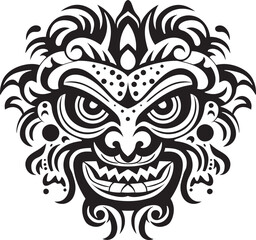 Mythical Masks: Traditional Bali Mask Emblem Graphics Spiritual Splendor: Bali Mask Vector Logo