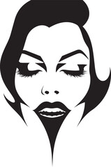 Veiled Vamp: Vector Logo of Vampiric Woman Face Moonlit Majesty Mistress: Woman Vampire Face Emblem Graphics