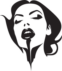 Enigmatic Elegance: Woman Vampire Face Emblem Graphics Nocturnal Nobility: Vector Logo of Vampiric Woman Face