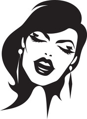 Mysterious Muse: Woman Vampire Face Emblem Graphics Temptress Twilight: Vector Logo of Femme Vampire's Visage