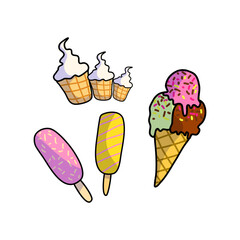 Summer flavor in every bite.Ice cold ice cream in luxury vector illustration style. A refreshing treat for a hot day